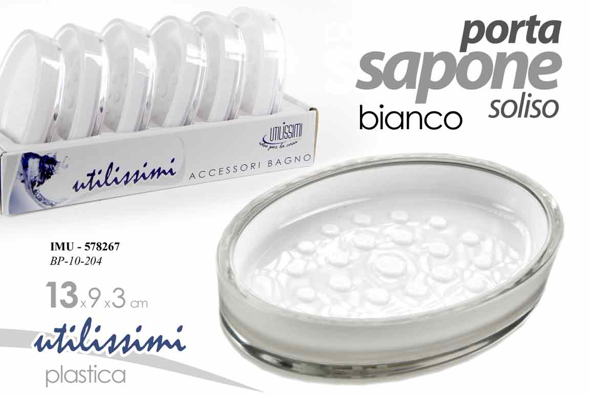GICOS PORTA SAPONE SOLIDO PLASTICA CM.13X9X3 BIANCO IMU-578267