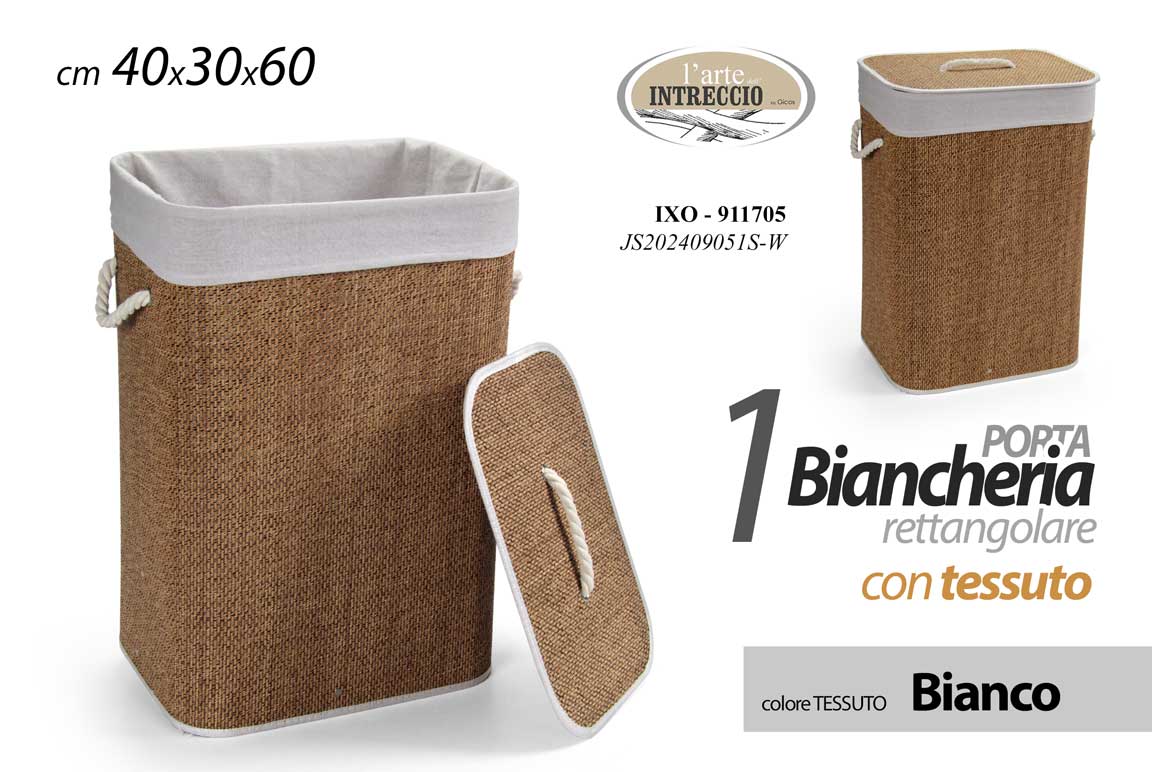 GICOS PORTABIANCHERIA RETTANGOLARE CON TESSUTO CM.40X30X60 IXO-911705