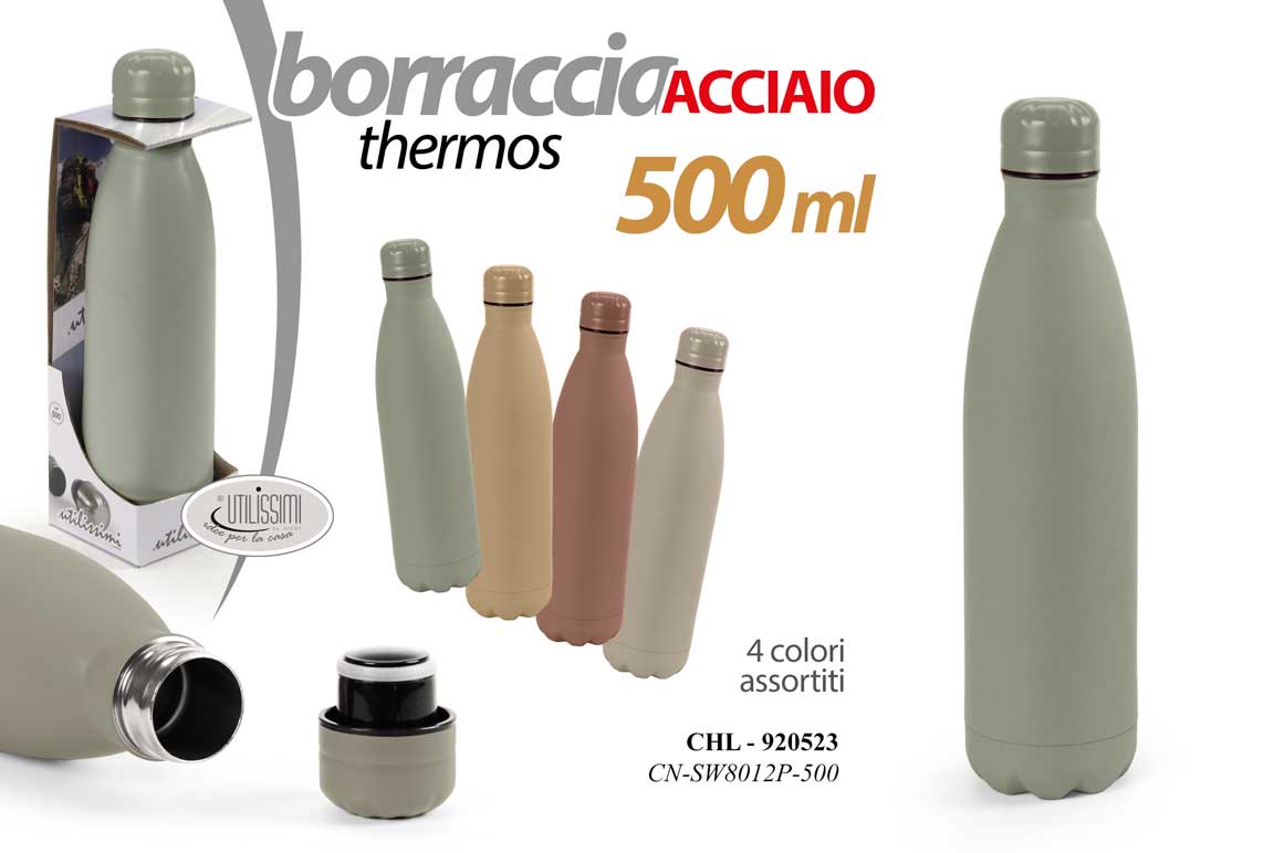 GICOS BOTTIGLIA THERMOS ACCIAIO 500ML COLORI ASSORTITI CHL-920523