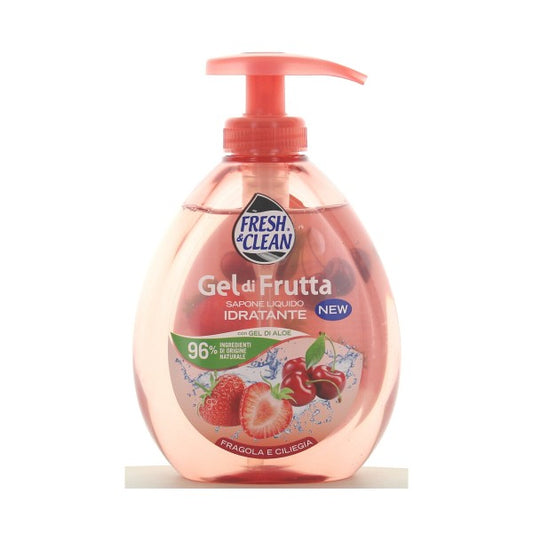 FRESH&CLEAN SAPONE LIQUIDO 300ML GEL DI FRUTTA FRAGOLA E CILIEGIA