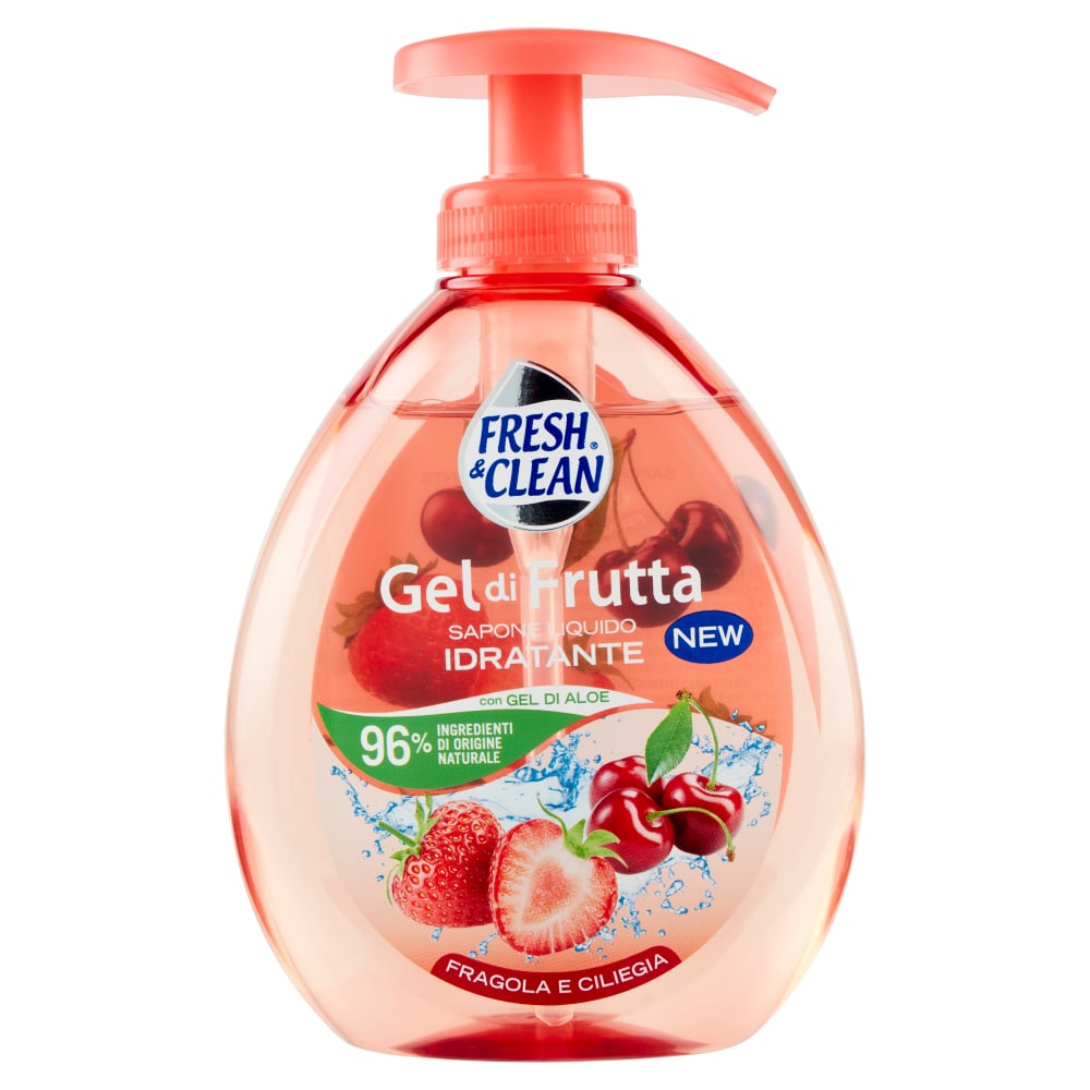 FRESH&CLEAN SAPONE LIQUIDO 300ML GEL DI FRUTTA FRAGOLA E CILIEGIA