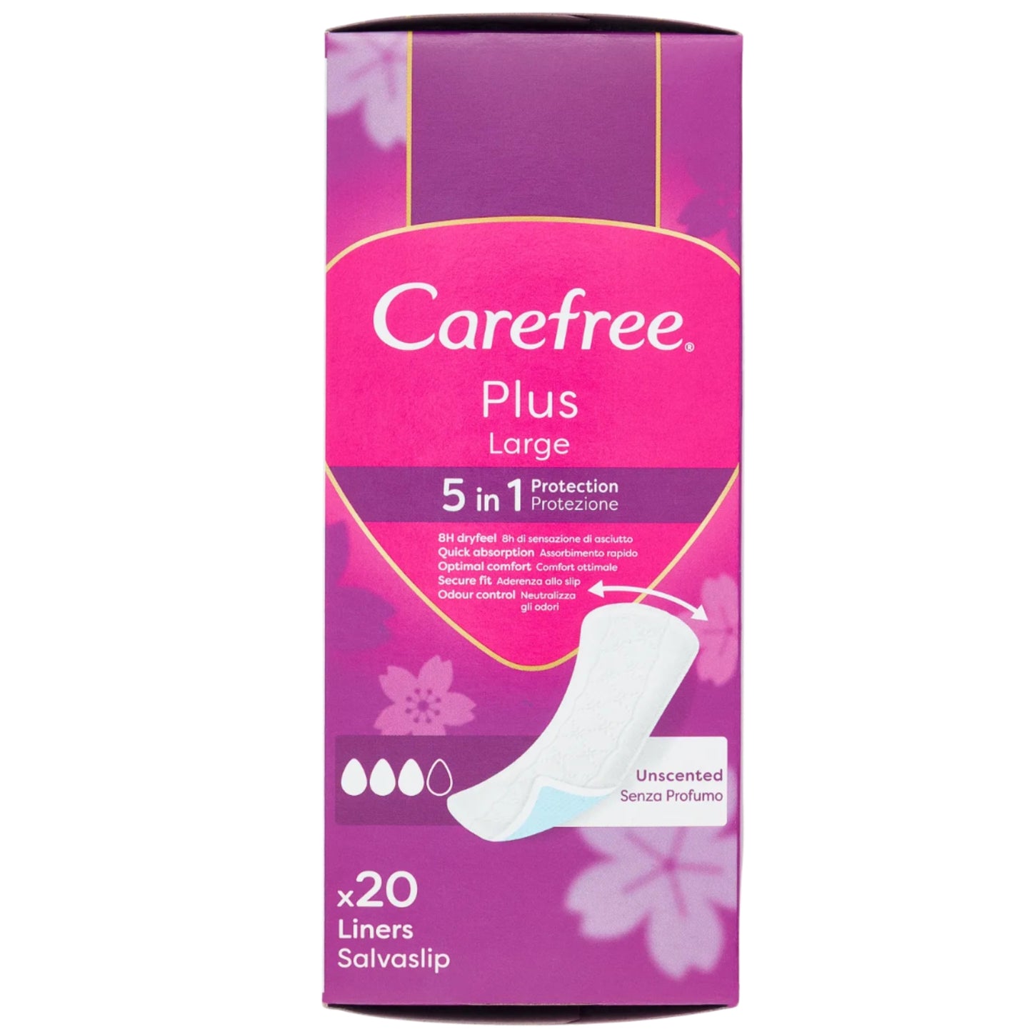 CAREFREE PLUS LARGE 5 IN 1 PROTEZIONE SALVASLIP X20 SENZA PROFUMO