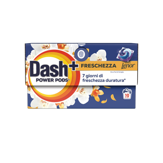 DASH POWER PODS + FRESCHEZZA DI LENOR 19PZ ORO E FIORI DI VANIGLIA