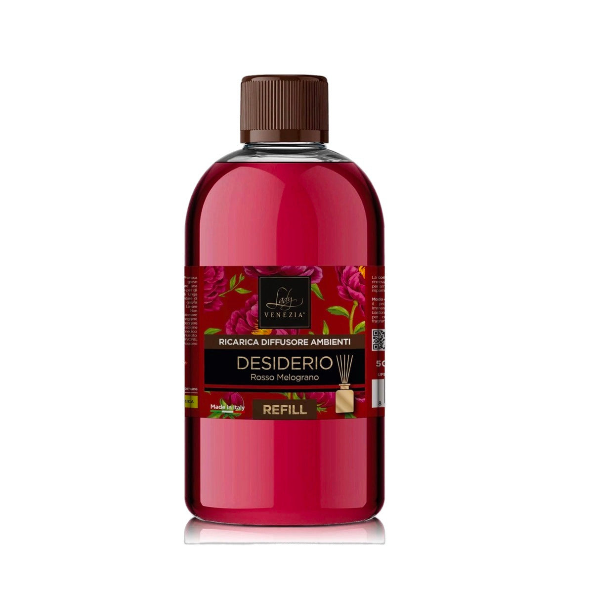 LADY VENEZIA RICARICA PER DIFFUSORE AMBIENTI REFILL 500ML DESIDERIO ROSSO MELOGRANO