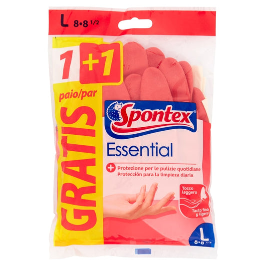 SPONTEX ESSENTIAL GUANTI 1+1 L 8-8 1/2