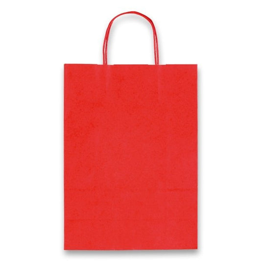 SHOPPER CARTA MANICO RITORTO 16X8X21 ROSSO