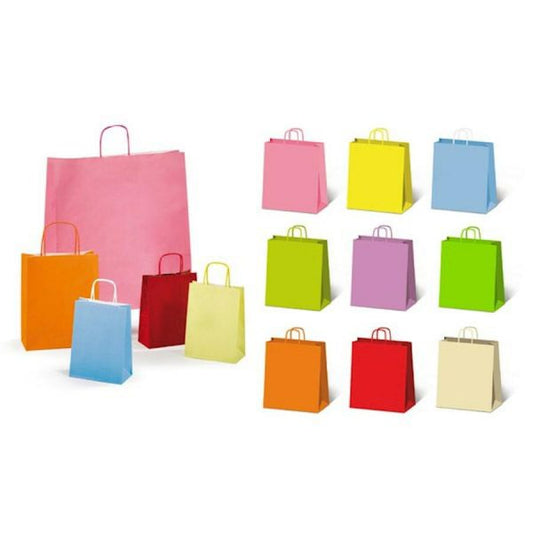 SHOPPER CARTA MANICO RITORTO 16X8X21 COLORI ASSORTITI