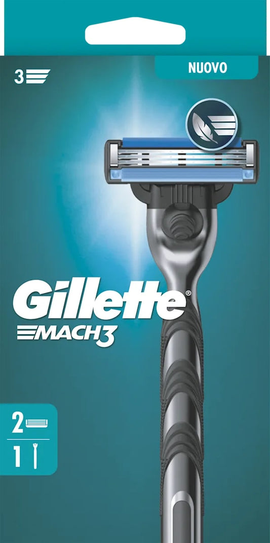 GILLETTE MACH3 RASOIO +2 RICARICHE