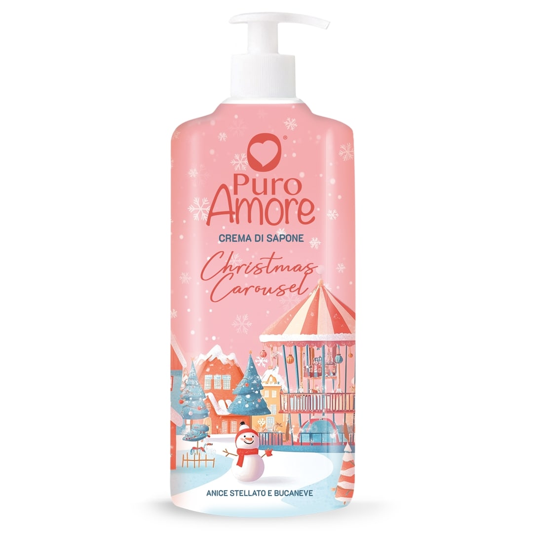 PURO AMORE CREMA DI SAPONE LIQUIDO 500ML CHRISTMAS CAROUSEL ANICE STELLATO E BUCANEVE