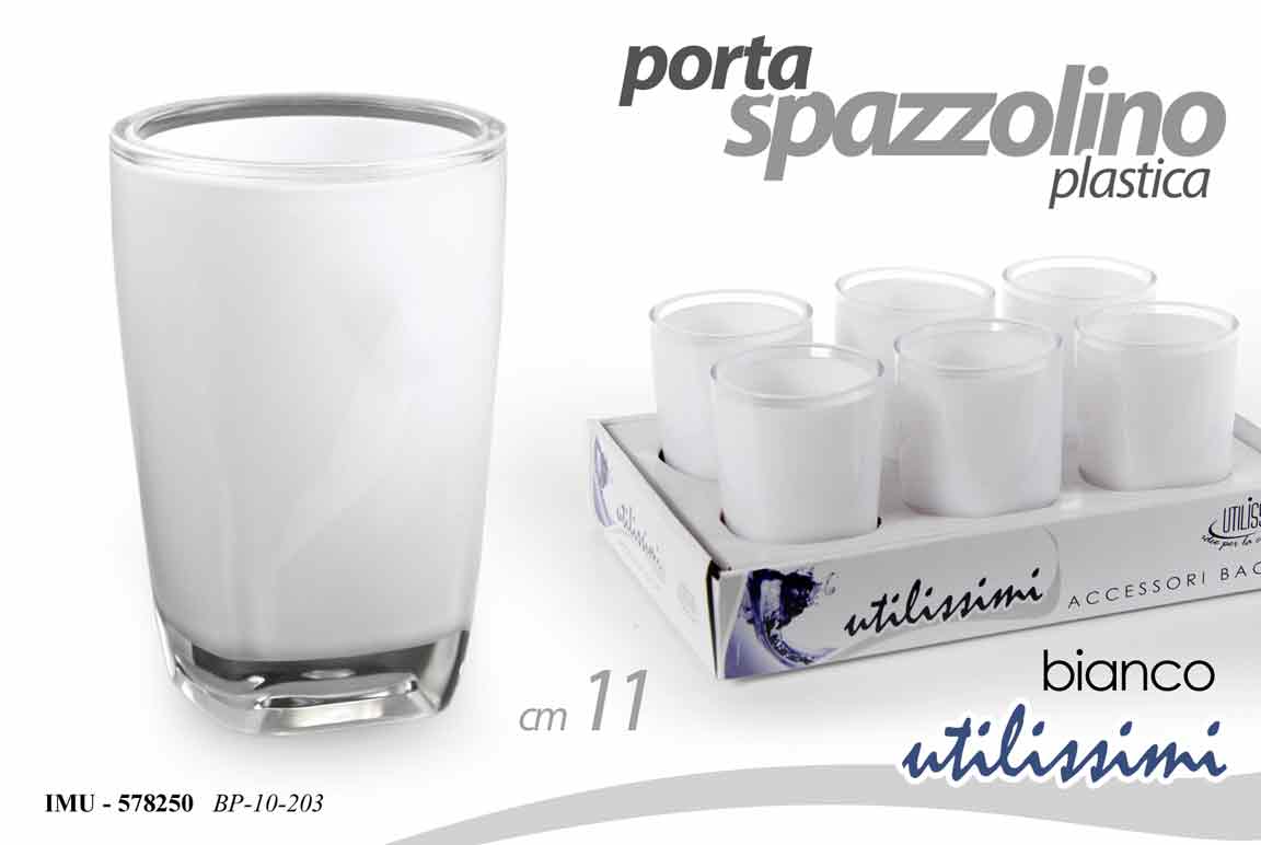 GICOS PORTA SPAZZOLINO PLASTICA CM.11 BIANCO IMU-578250