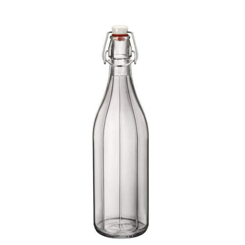 BOTTIGLIA COSTOLATA 500ML VETRO CON TAPPO MECCANICO