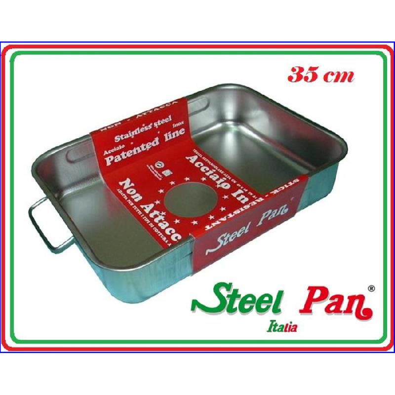 STEEL PAN TEGLIA INOX 18/10 RETTANGOLARE ALTA CM.35