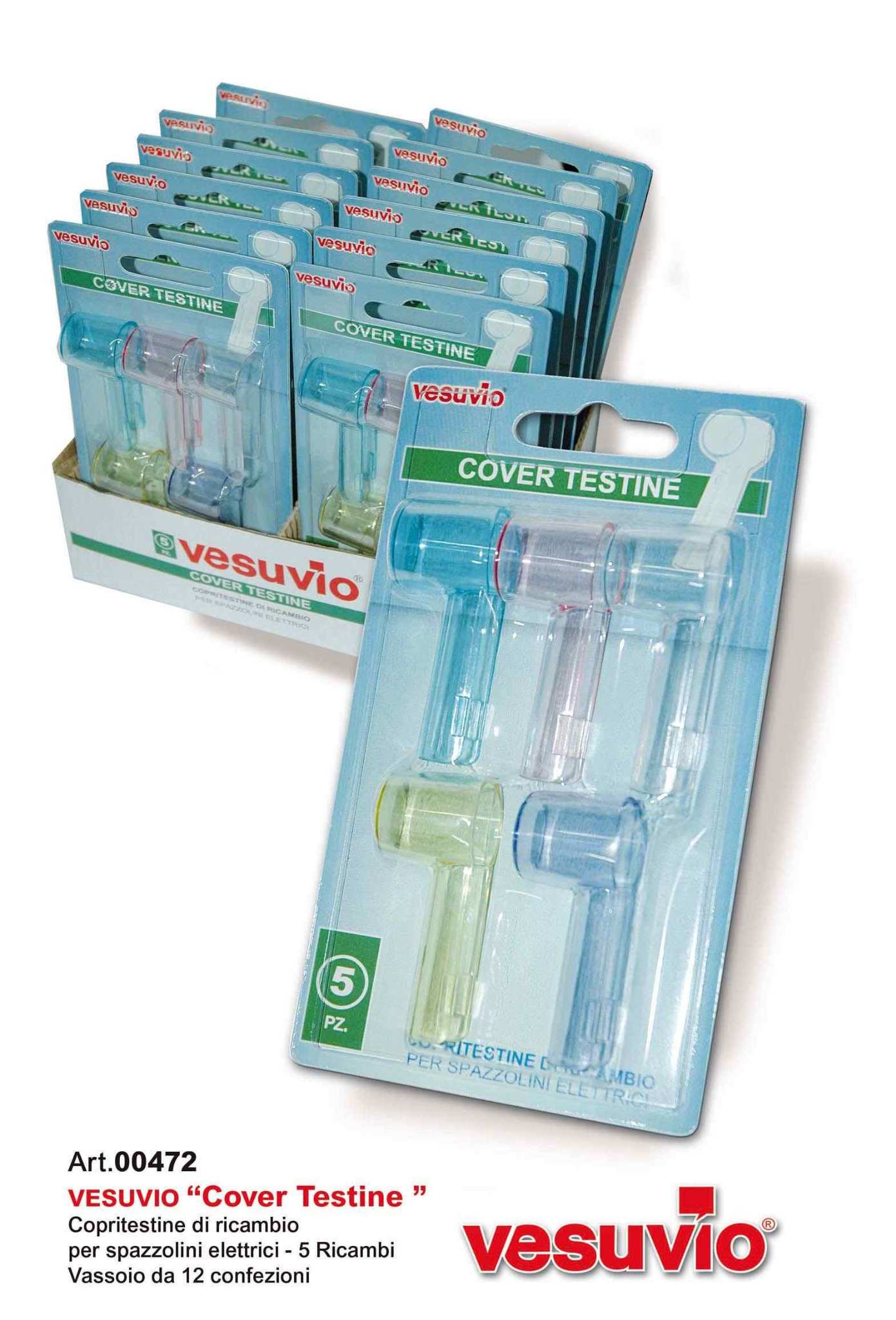 VESUVIO COVER TESTINE COPRI TESTINE DI RICAMBIO PER SPAZZOLINI ELETTRICI 5PZ ART.00472
