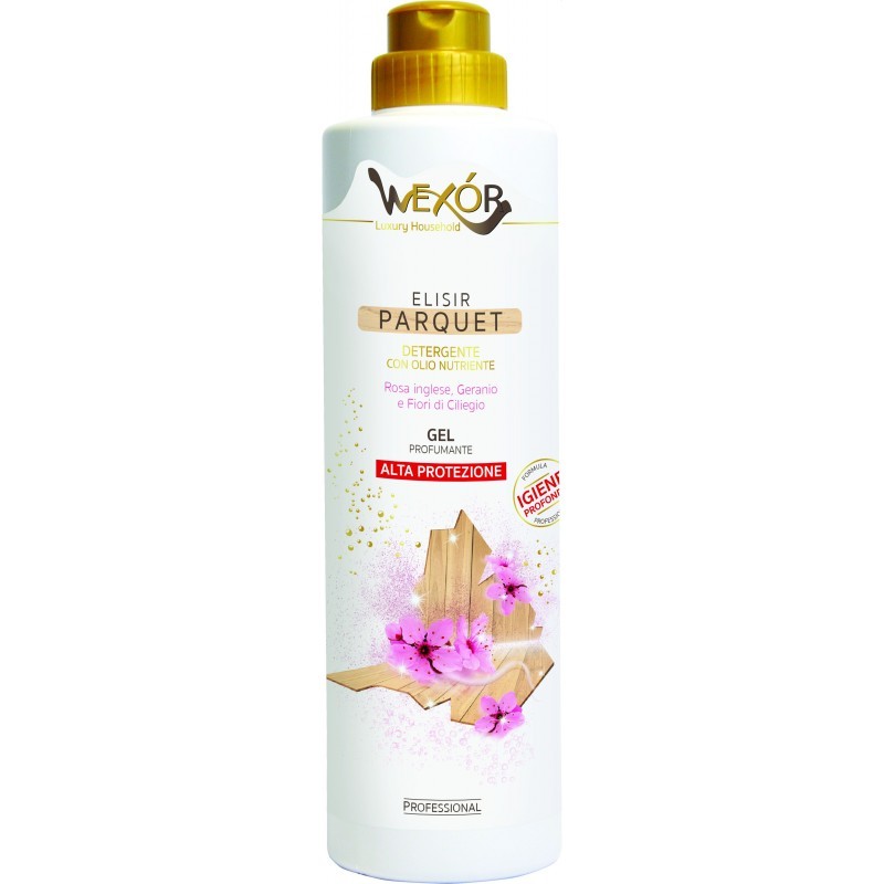 WEXOR ELISIR PARQUET GEL PROFUMANTE 750ML ROSA INGLESE,GERANIO E FIORI DI CILIEGIO