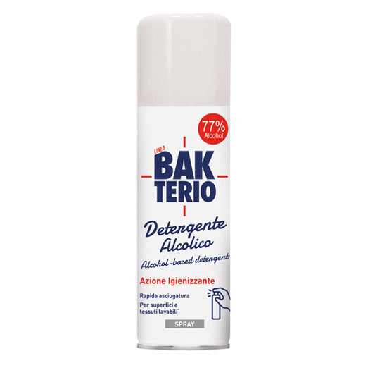 BAKTERIO DETERGENTE ALCOLICO SUPERFICI E TESSUTI 150ML 77% ALCOOL