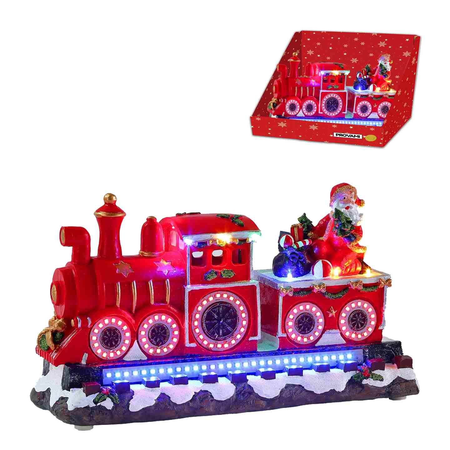 KASAVIVA NATALE TRENO NATALIZIO CON MUSICA E LED CM.30X10X17 A BATTERIA ASSORTITO