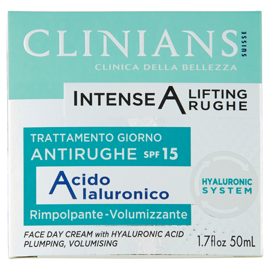 CLINIANS INTENSE A LIFTING RUGHE TRATTAMENTO GIORNO ANTIRUGHE SPF15 50ML ACIDO IALURONICO RIMPOLPANTE-VOLUMIZZANTE