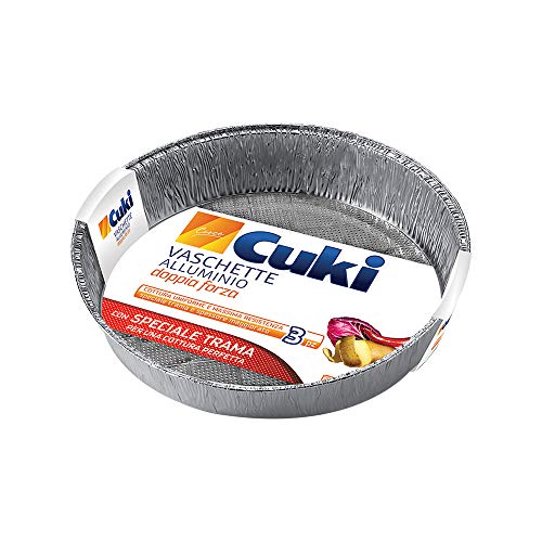 CUKI VASCHETTE ALLUMINIO DOPPIA FORZA TONDE TRAMA SPECIALE 8 PORZIONI 3PZ TG59