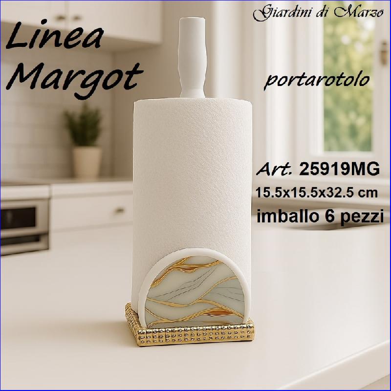 GIARDINI DI MARZO LINEA MARGOT MARMO GOLD PORTAROTOLO CM.15,5X15,5X32,5 ART.25919MG