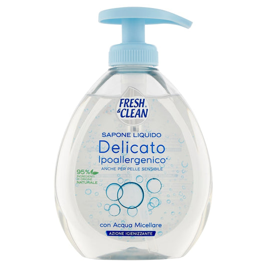 FRESH&CLEAN SAPONE LIQUIDO 300ML DELICATO IPOALLERGENICO CON ACQUA MICELLARE