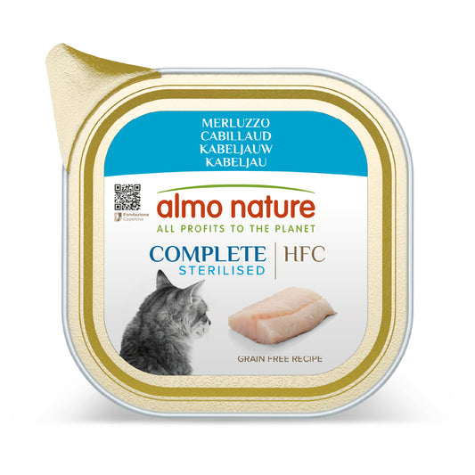 ALMO NATURE COMPLETE STERILISED HFC GATTO 85G MERLUZZO