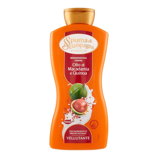 SPUMA DI SCIAMPAGNA BAGNODOCCIA CREMA 650ML VELLUTANTE OLIO DI MACADAMIA E QUINOA
