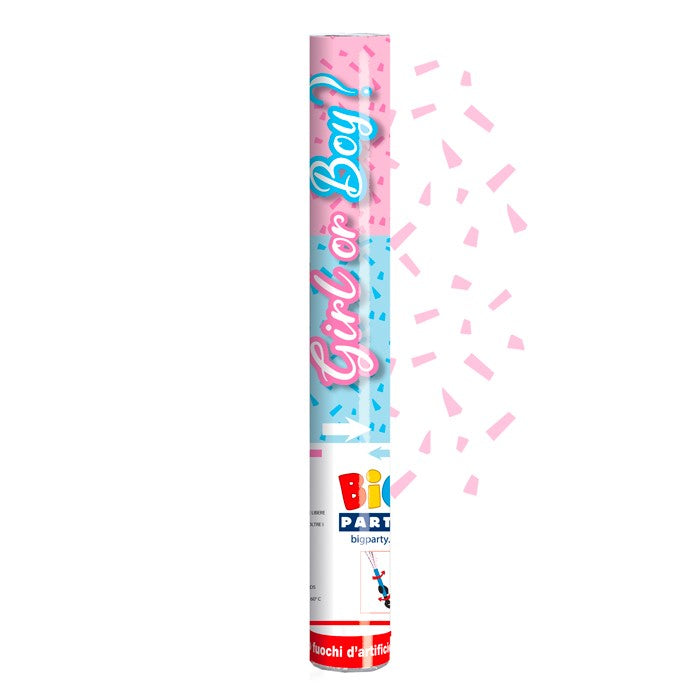 BIG PARTY POPPER 30CM BABY GIRL O BOY? ROSA