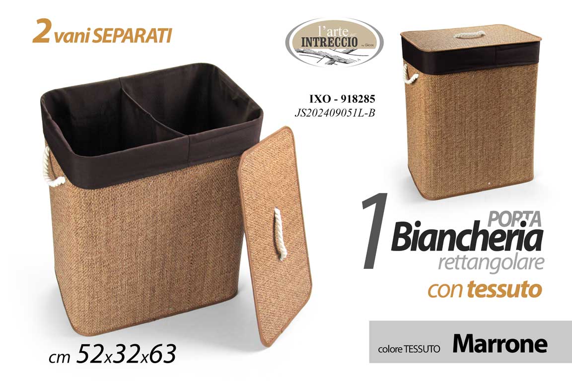 GICOS PORTABIANCHERIA RETTANGOLARE CON TESSUTO CM.52X32X63 2 VANI SEPARATI