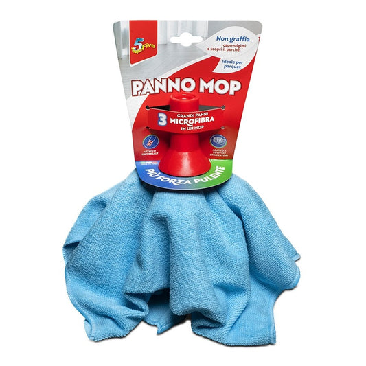 SUPERFIVE PANNO MOP 3 GRANDI PANNI MICROFIBRA IN UN MOP
