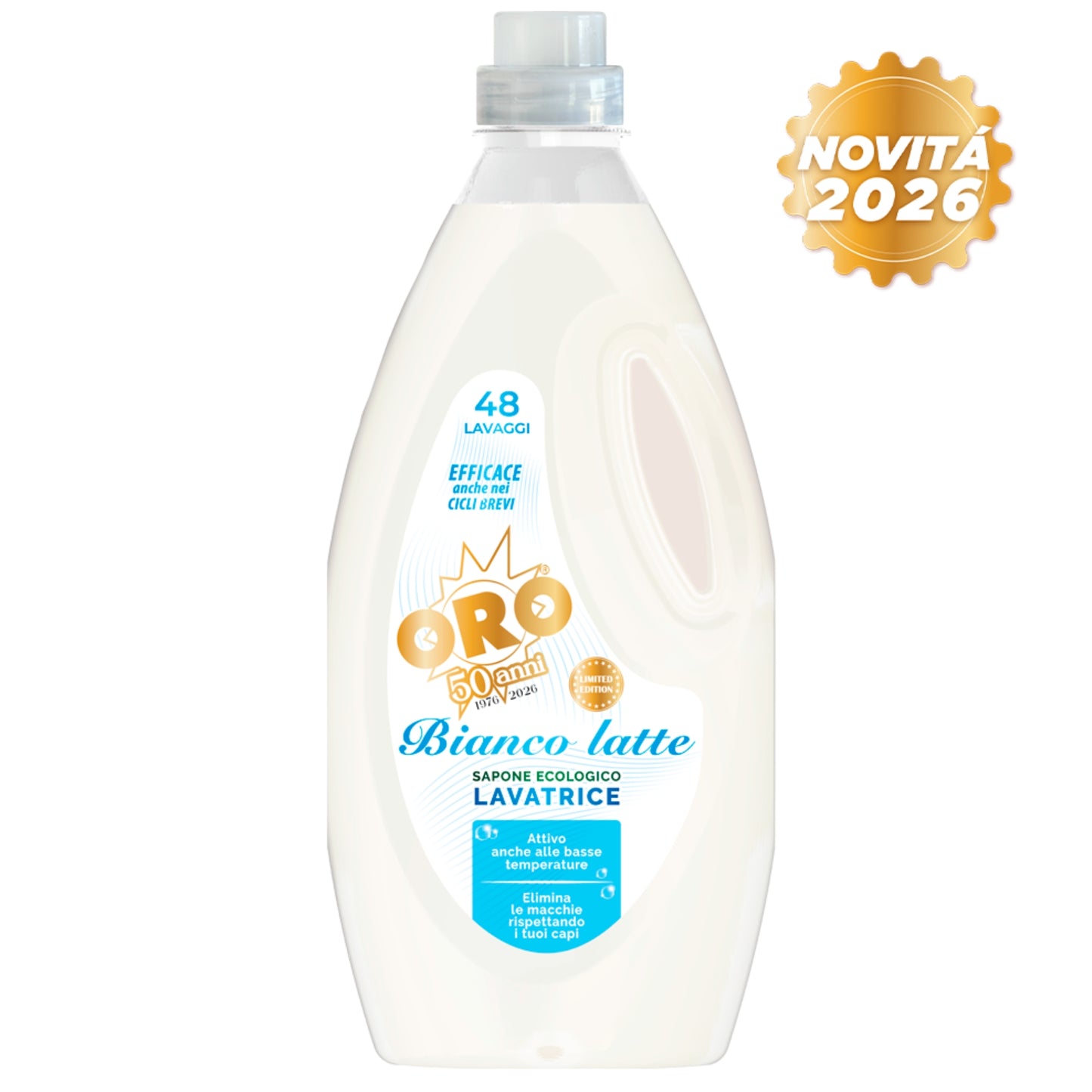 ORO "50 ANNI" SAPONE ECOLOGICO LAVATRICE 2,2L 48 LAVAGGI BIANCO LATTE