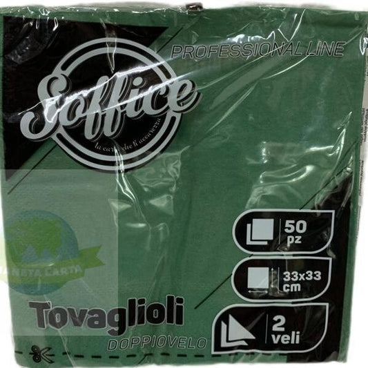 SOFFICE 50 TOVAGLIOLI DOPPIOVELO 33X33 VERDE FORESTA