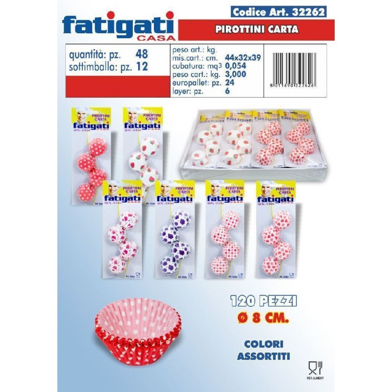 FATIGATI 120 PIROTTINI CARTA D.8 ART.32262