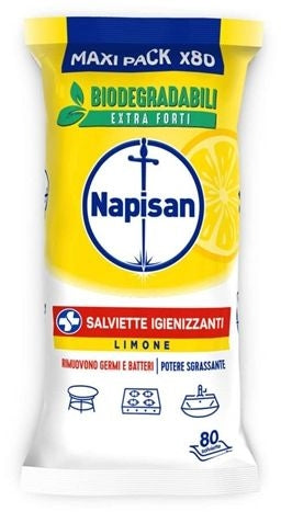 NAPISAN SALVIETTE IGIENIZZANTI EXTRA FORTI MAXI PACK 80PZ LIMONE