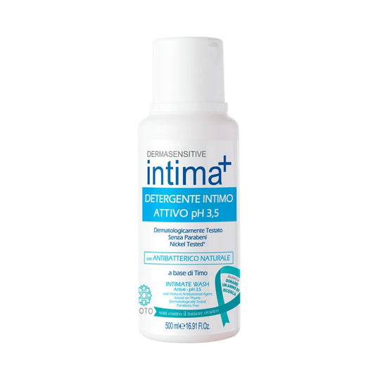 INTIMA+ DETERGENTE INTIMO 500ML ATTIVO PH 3,5 CON ANTIBATTERICO NATURALE A BASE DI TIMO