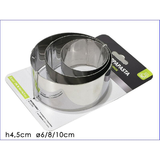 GENERAL TRADE SET 3PZ COPPAPASTA TONDE ACCIAIO CM.6/8/10