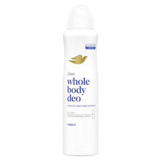 DOVE WHOLE BODY DEO SPRAY 150ML ORIGINAL ALL DAY ODOUR CONTROL