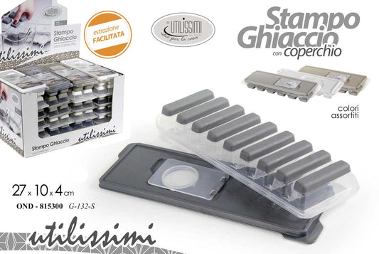 GICOS STAMPO GHIACCIO CON COPERCHIO CM.27X10X4 COLORI ASSORTITI