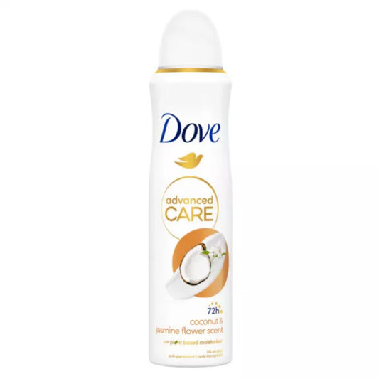 DOVE DEO SPRAY 250ML ADVANCED CARE COCONUT & JASMIN FLOWER SCENT 72H