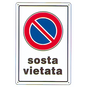CARTELLO PVC SOSTA VIETATA 20X30