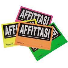 CARTELLO CARTONE AFFITTASI 20X30