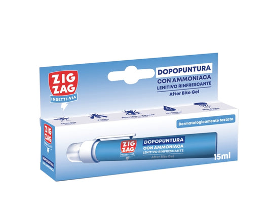 ZIG ZAG INSETTI-VIA DOPOPUNTURA CON AMMONIACA LENITIVO RINFRESCANTE AFTER BITE GEL PENNA 15ML