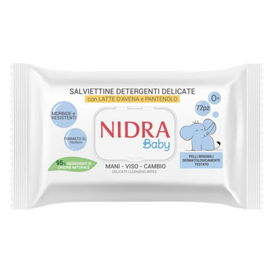 NIDRA BABY SALVIETTINE DETERGENTI DELICATE 72PZ LATTE D'AVENA E PANTENOLO
