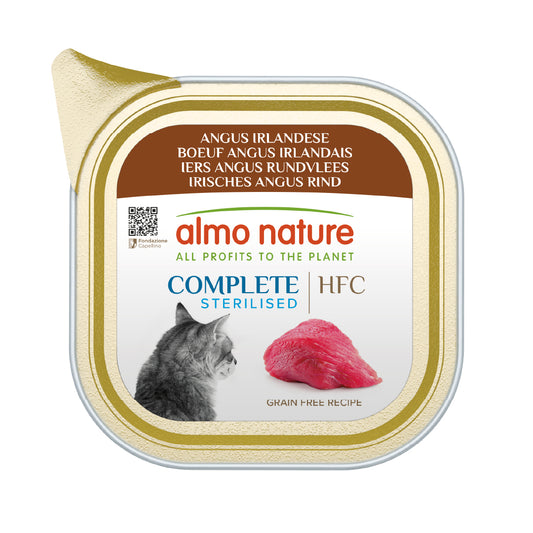ALMO NATURE COMPLETE STERILISED HFC GATTO 85G ANGUS IRLANDESE