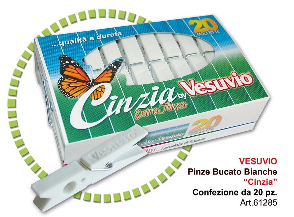 VESUVIO PINZE BUCATO BIANCHE CINZIA EXTRA FORZA 20PZ ART.61285