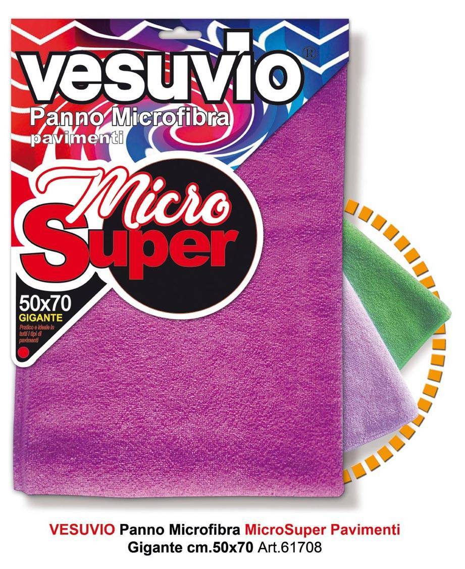 VESUVIO MICROFIBRA PAVIMENTI MICRO SUPER GIGANTE CM.50X70 COLORI ASSORTITI
