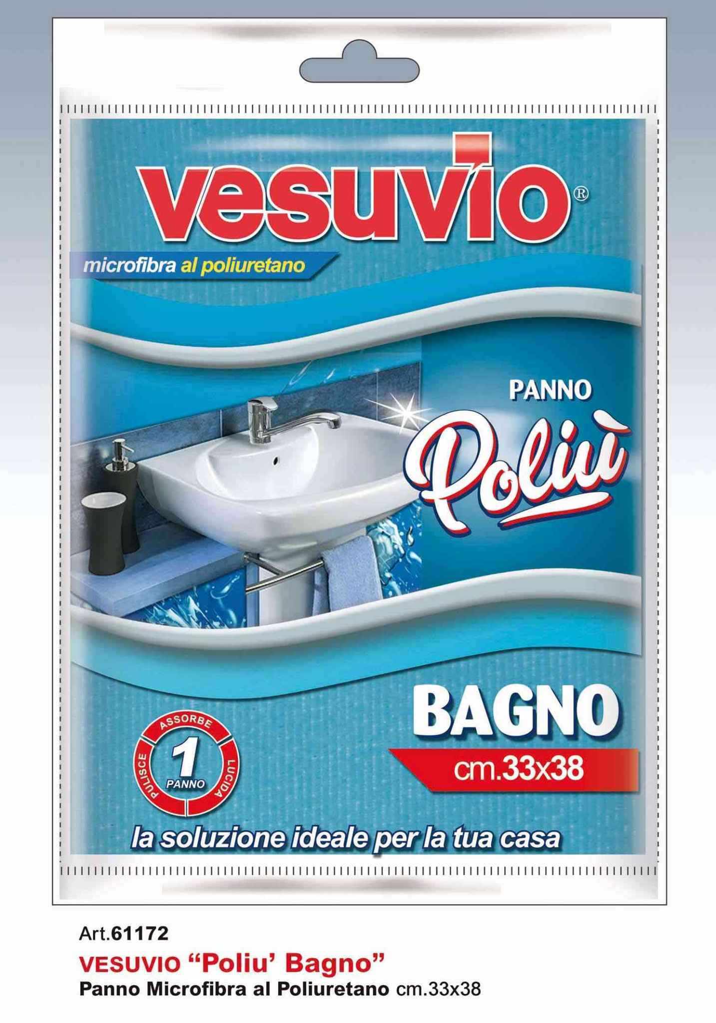 VESUVIO POLIU' BAGNO PANNO MICROFIBRA AL POLIURETANO CM.33X38