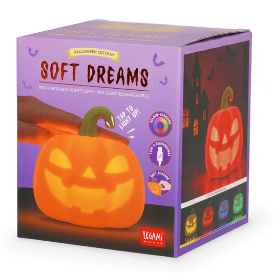 LEGAMI MILANO HALLOWEEN SOFT DREAMS LUCE LED RICARICABILE IN SILICONE PUMPKIN