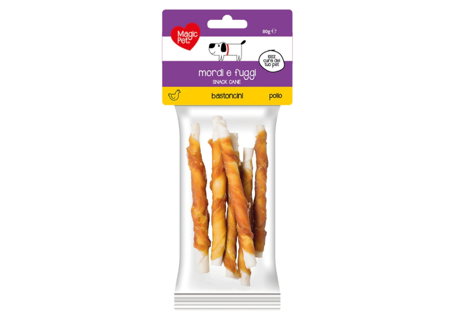 MAGIC PET MORDI E FUGGI SNACK CANE BASTONCINI 80G POLLO