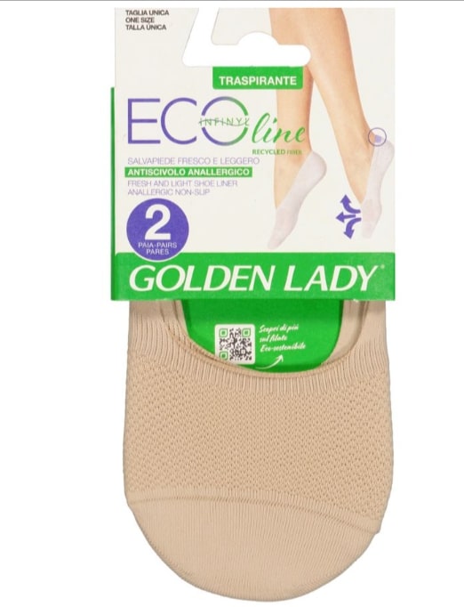 GOLDEN LADY ECOLINE SALVAPIEDE 2 PAIA TG. UNICA NATURALE