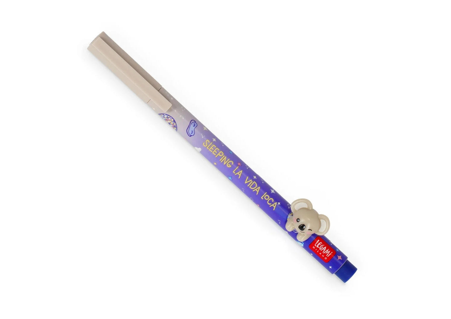 LEGAMI MILANO LOVELY FRIENDS PENNA GEL CON ANIMALETTO DECORATIVO KOALA "SLEEPING LA VIDA LOCA" INCHIOSTRO BLU